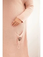Plus veľkosť Dámske nadrozmerné Mohér sveter sukne s vreckom Powder Pink