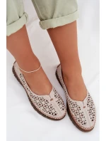 Dámské krajkové baleríny z přírodní kůže Sergio Leone SP-006 šedé