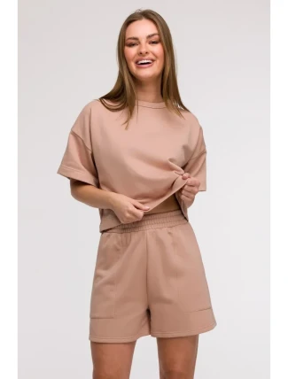 B295 Šortky s vreckami - mocca