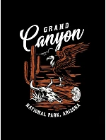 Pánske bavlnené tričko s potlačou Grand Canyon čierne FashionStreet NX059R Pánske bavlnené tričko s potlačou Grand Canyon čierne FashionStreet NX059R