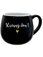 KRÁSNY DEŇ! - čierny keramický hrnček 300 ml