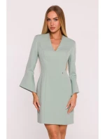 M876 Šaty so širokými manžetami - mentolové