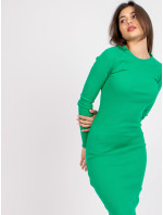 Zelené rebrované midi šaty Rosita