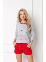 Pyžamo Cookie Short Grey-Red - Aruelle Pyžamo Cookie Short Grey-Red - Aruelle