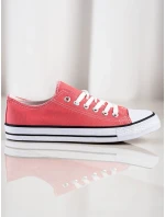 Výborné ružové tenisky dámske bez podpätku Výborné ružové tenisky dámske bez podpätku