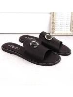 Pohodlné žabky so zirkónmi S.Barski W OLI258A black Pohodlné žabky so zirkónmi S.Barski W OLI258A black