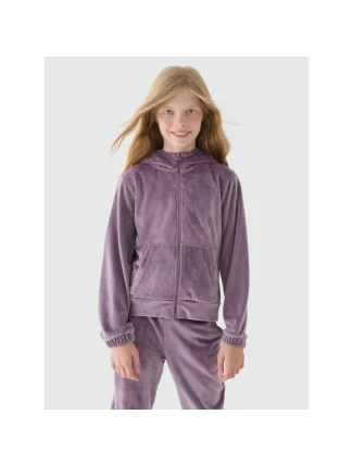 Dievčenská velúrová mikina 4F Junior 4FJWAW24TSWSF1217-51S