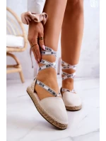 Damskie Wiązane Espadryle Big Star JJ274862 Beżowe