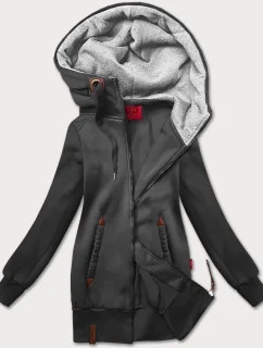 Dámska mikina Smooth v grafitovej farbe s kapucňou LHD (AMG169)