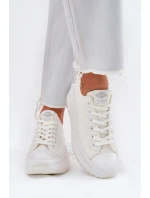 Trampki Damskie Z Haftem Na Platformie Lee Cooper LCW-25-31-3465L Białe