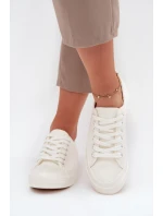 Ocieplane Niskie Trampki Damskie Big Star OO274927 Białe