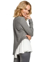 M333 Asymetrická vrstvená blúzka - šedá