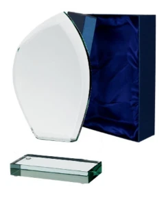 Sklenená trofej s matným podstavcom a puzdrom