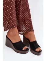 Dámské pantofle na platformě Černé Ravelia