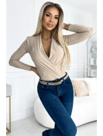 375-7 BODY s obálkovým výstrihom - béžová