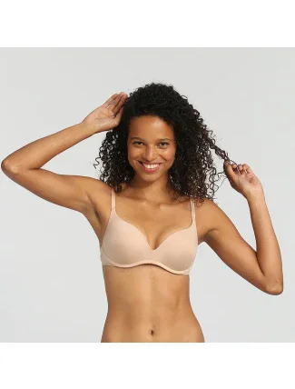 Dámska push-up podprsenka bez kostíc DIM INVISIFREE PUSH UP BRA - DIM - telová