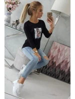 Blúzka s potlačou Originálna čierna