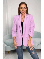 Bunda s klopami elegantná svetlofialová Bunda s klopami elegantná svetlofialová