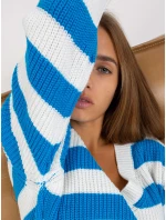 Dámsky sveter LC SW 8030 biely a modrý