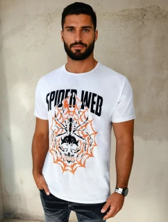 Pánske biele tričko s potlačou FashionStreet RX5263