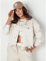 Dámska nadrozmerná džínsová bunda MOLI light beige FashionStreet TY4133 Dámska nadrozmerná džínsová bunda MOLI light beige FashionStreet TY4133