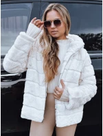 Dámska obojstranná kožušinová bunda s kapucňou svetlo béžová FashionStreet TY5273