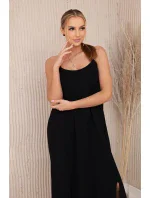 Dlhé šaty bez ramienok čierne