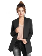 B030 Pletená bunda bez goliera - čierna