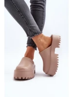 Damskie Klapki Na Masywnej Podeszwie Big Star NN274016 Beżowe