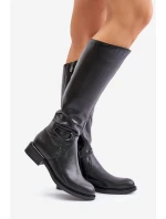 Zazoo 70140 Skórzane Kozaki Damskie Przed Kolano Ocieplane Czarne Zazoo 70140 Skórzane Kozaki Damskie Przed Kolano Ocieplane Czarne