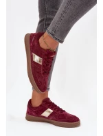 Zamszowe Sneakersy Damskie Vinceza 14029 Bordowe