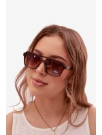 Dámské sluneční brýle se zlatým detailem hnědé