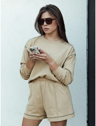 Dámsky teplákový komplet PULGAR beige FashionStreet AY1055