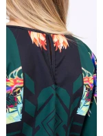 Netopierie šaty s viazaním v páse zelenej