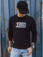 Pánska mikina s potlačou čierna FashionStreet BX5360