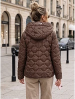 Dámska prešívaná prechodová bunda s kapucňou, hnedá, FashionStreet TY5883