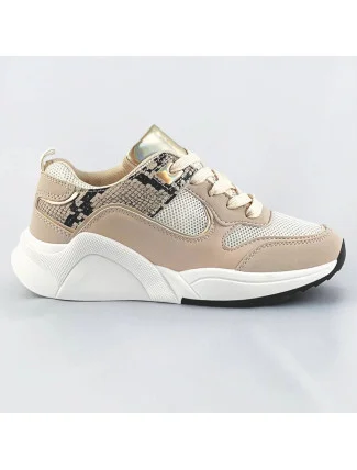 Béžové dámske športové topánky (6348)