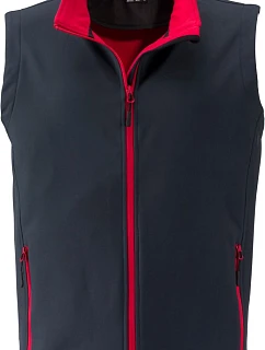 Daiber JN 1128 Pánska dvojvrstvová promo softshellová vesta 02.1128 iron grey/red