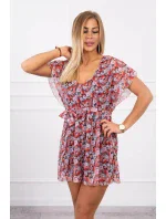 Kvetinové šaty s viazaním v páse čiernej Kvetinové šaty s viazaním v páse čiernej