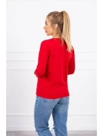 Blúzka s výstrihom do V červená