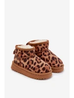 Dětské mládežnické sněhule vyhřívané s kožešinkou Panterka Hnědé Mireya