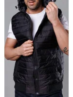 Čierna pánska vesta s kapucňou (8MY88-1)