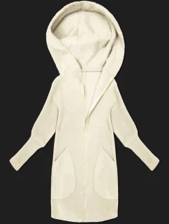 Bunda s kapucňou z alpaky ecru (19905.1)
