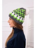 Dámska čiapka Laila K283 graphite+green neon