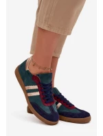 Zazoo N1068 Dámske semišové nízke tenisky Dark Green