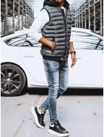 Pánska prešívaná sivá vesta FashionStreet TX4093 Pánska prešívaná sivá vesta FashionStreet TX4093