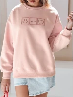 Dámska nadrozmerná mikina s výšivkou EASYJOY ružová FashionStreet BY1513 Dámska nadrozmerná mikina s výšivkou EASYJOY ružová FashionStreet BY1513