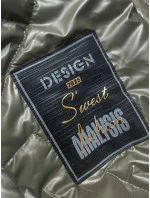 Prešívaná bunda v khaki farbe na patentky (B8179-11)