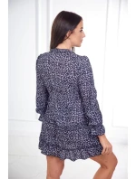 Šaty s ozdobnými volánikmi čierne