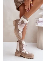 Botki Z Futerkiem Typu Baranek Beżowe Merilana